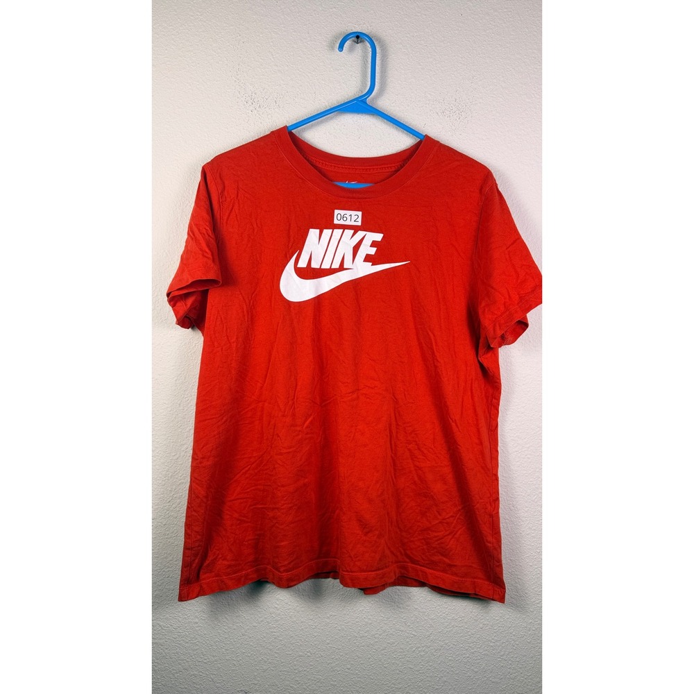 Nike The Nike Tee Orange Graphic Logo Crew Neck Short Sleeve T-Shirt XL